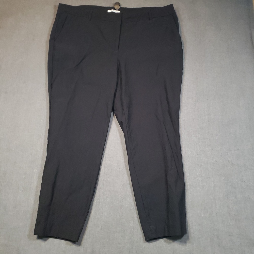 Dalia Collection Dress Pants Womens 18W Black Jacquard Stretch Trousers